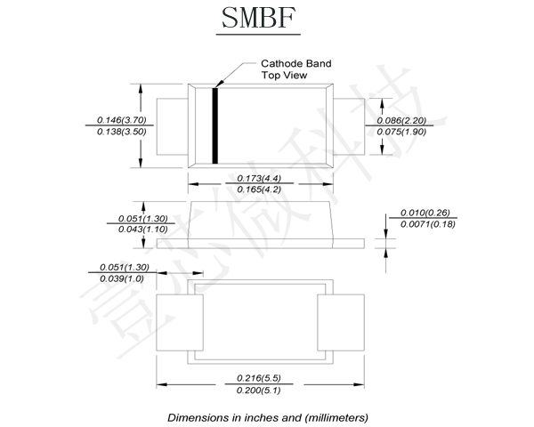 1N5822 SMBF封裝 1N5822 SMBF封裝