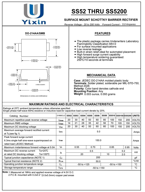 SS54二極管規格書