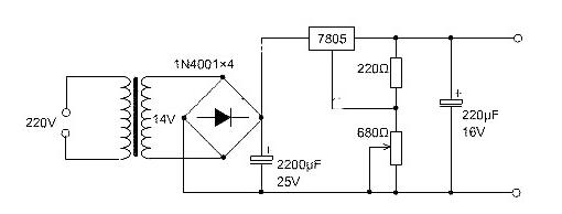 三端穩(wěn)壓管7805引腳圖