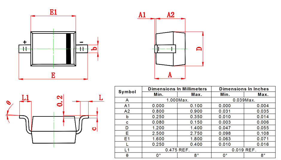 SOD貼片二極管封裝 SOD貼片二極管封裝