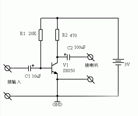 三極管音頻放大電路 三極管音頻放大電路