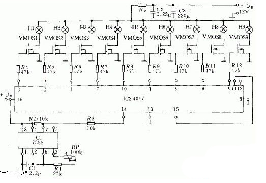 場效應管驅動的定時閃光電路圖解