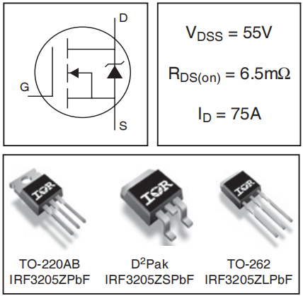 IRF3205ZPBF中文資料 數據手冊 數據表(PDF)— IRF3205ZPBF中文資料 數據手冊 數據表(PDF)—
