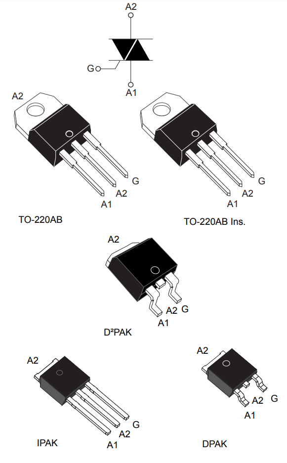 BTA08可控硅(晶閘管)管腳 BTA08可控硅(晶閘管)管腳