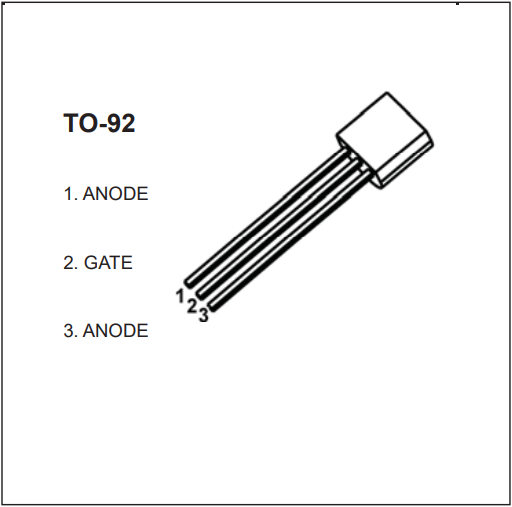 MAC97A6晶閘管(可控硅)管腳 MAC97A6晶閘管(可控硅)管腳