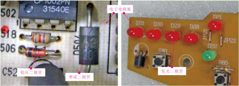 典型電子產品電路板上的二極管 典型電子產品電路板上的二極管