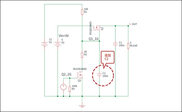 「TIP31C,TIP32C」晶體管之負載開關等效電路圖 - 壹芯微