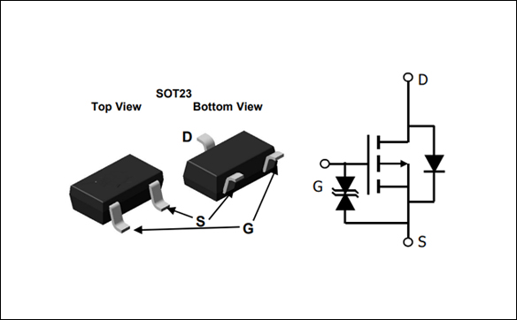AO3415,SOT23封裝引腳圖 電路符號(hào)