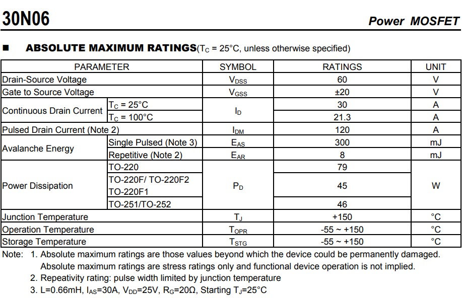 30N06參數 30N06參數