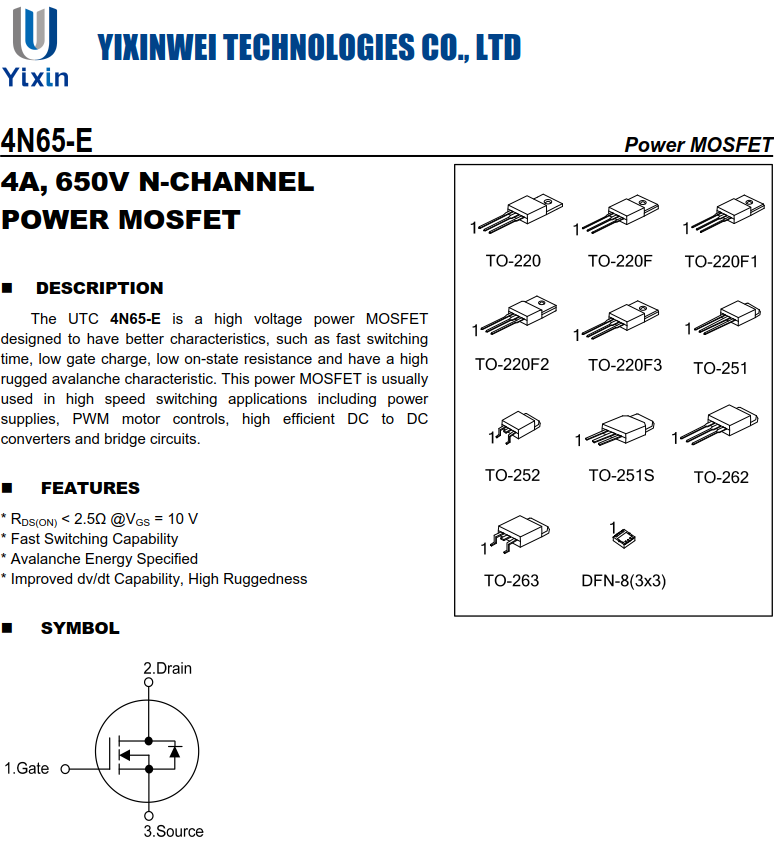 4N65G-TN3-T 4N65G-TN3-T