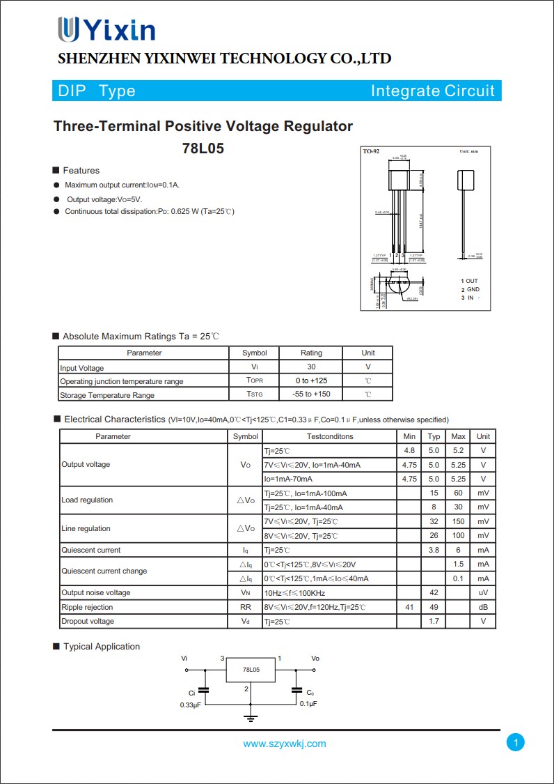 78L05規格書 78L05規格書