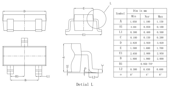 低內阻場效應管 4N10的封裝外形尺寸