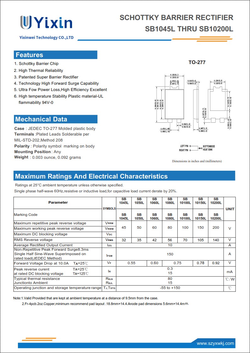 SB1060L規格書 SB1060L規格書