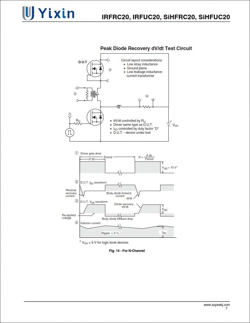 SiHFRC20規格書 SiHFRC20規格書