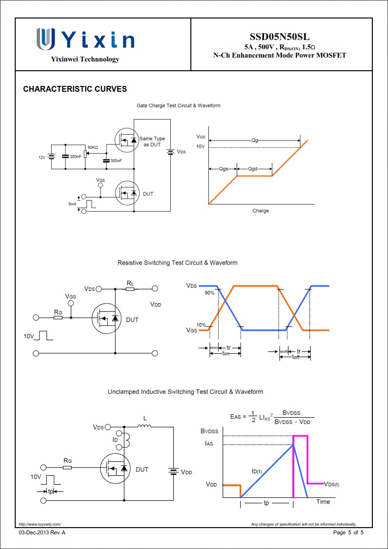 SSD05N50SL規格書 SSD05N50SL規格書