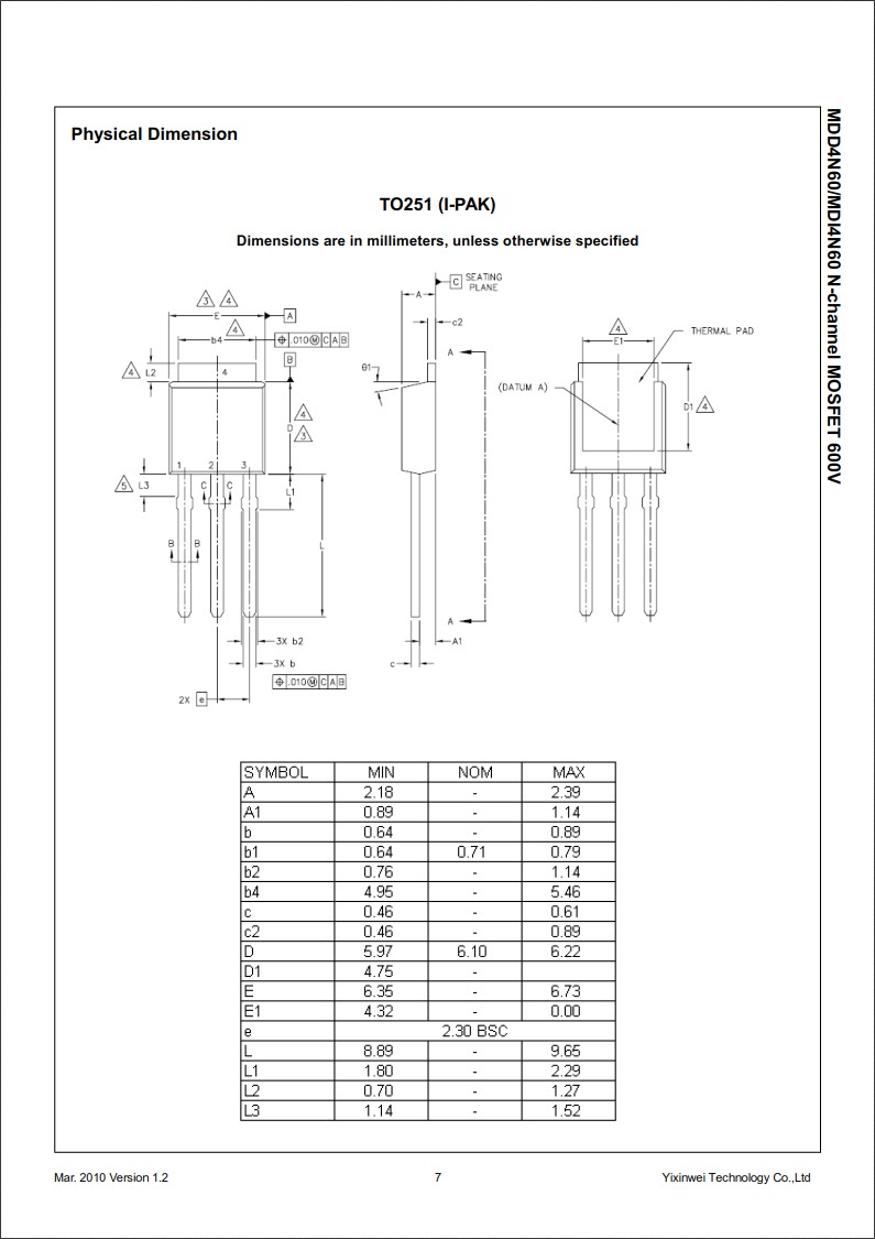MDD4N60RH封裝 MDD4N60RH封裝