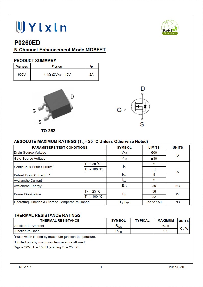 P0260ED規格書 P0260ED規格書