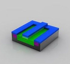 再次光刻膠(藍色部分) 再次光刻膠(藍色部分)