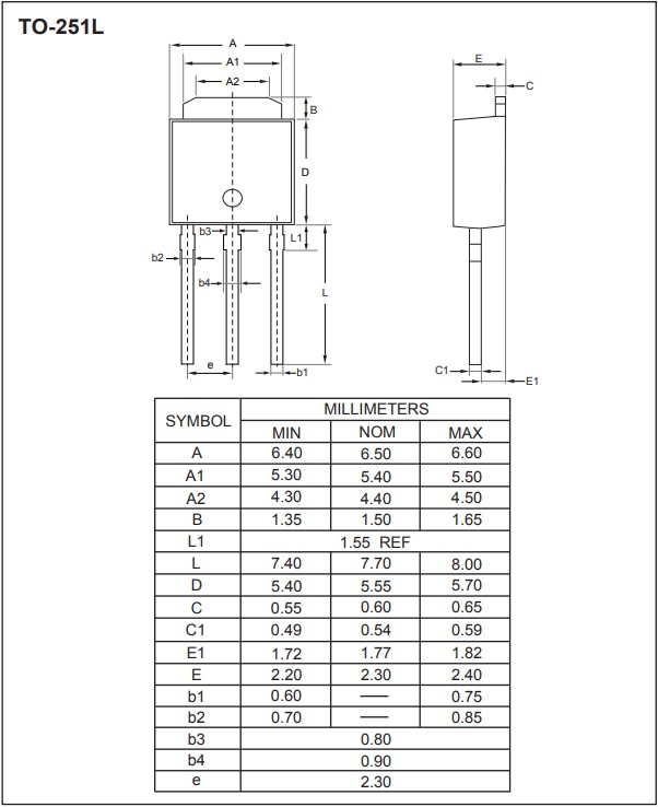 SDU05N04,TO-251L封裝規格
