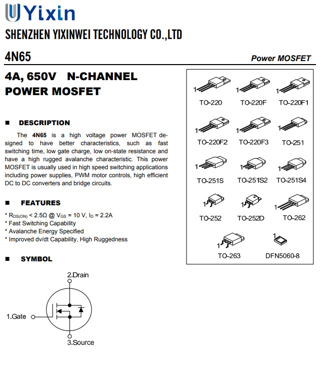 4N65規(guī)格書(shū) 4N65規(guī)格書(shū)