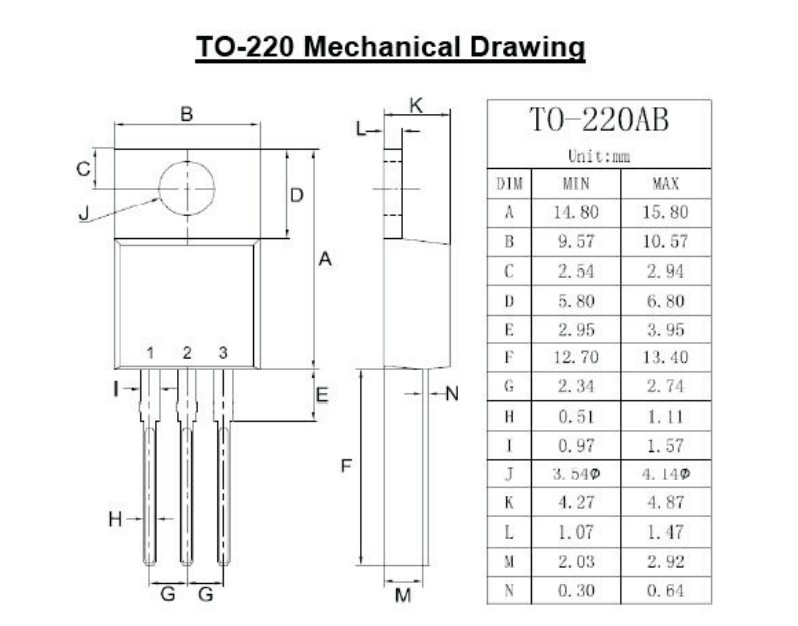 TO-220封裝尺寸 TO-220封裝尺寸