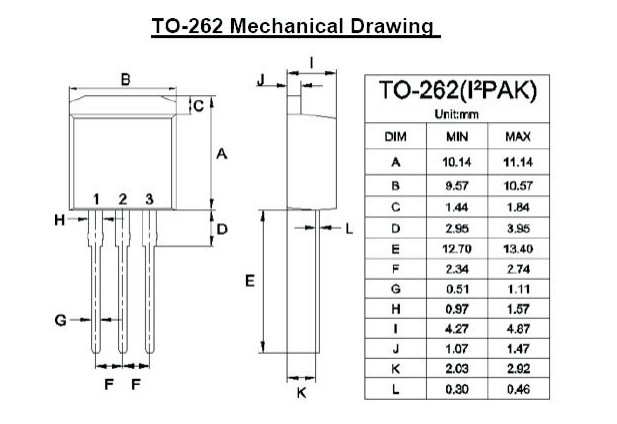 TO-262封裝尺寸 TO-262封裝尺寸