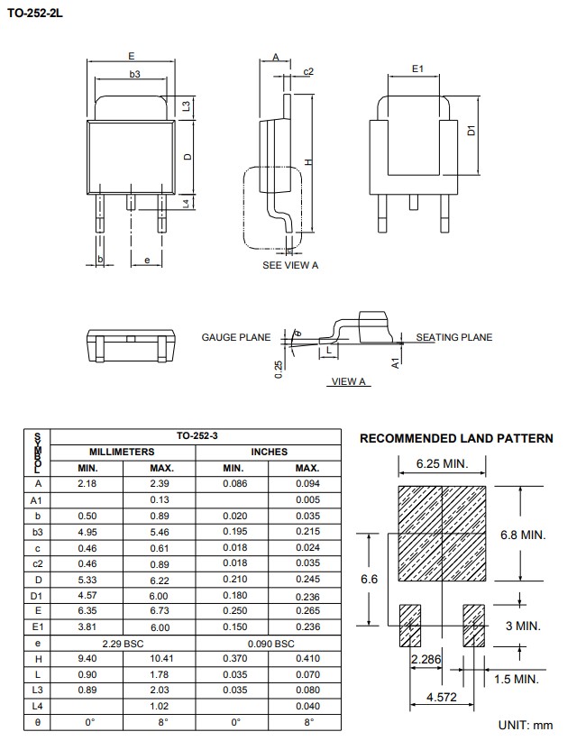 TO-252封裝尺寸 TO-252封裝尺寸