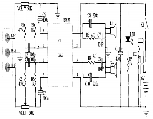 有源音箱電路原理圖