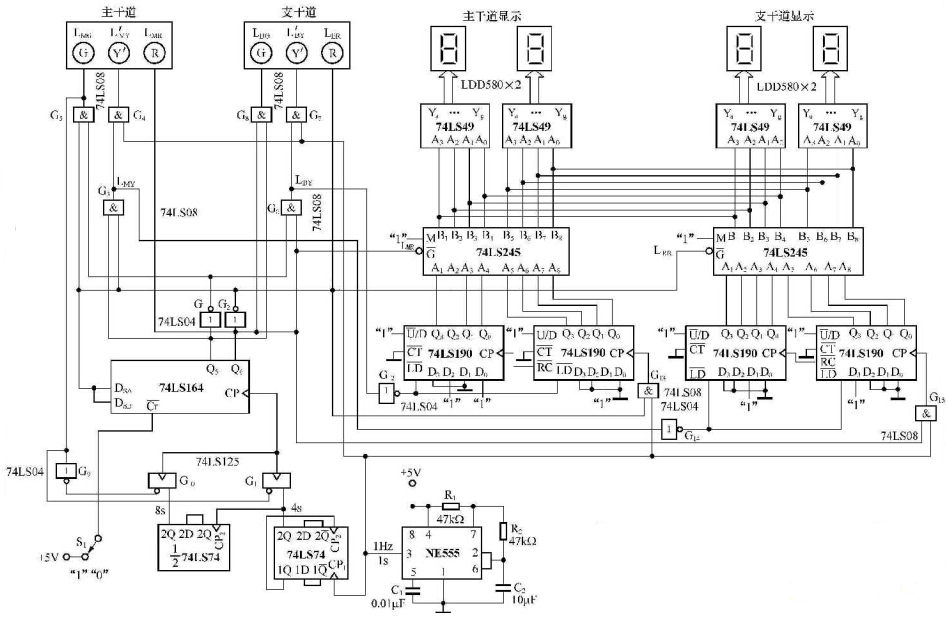 交通信號控制系統邏輯電路圖 交通信號控制系統邏輯電路圖