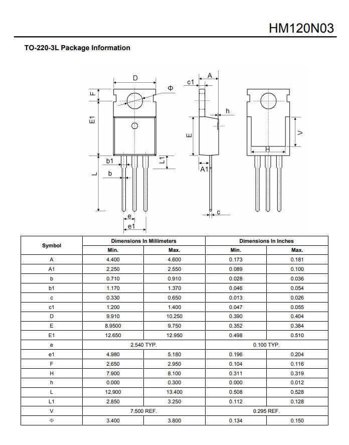 120N03封裝尺寸 120N03封裝尺寸