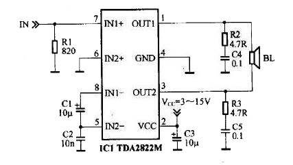 小功率有源音箱電路圖