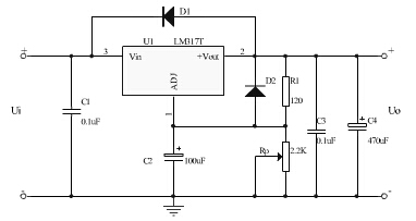 LM317調(diào)壓電路 LM317調(diào)壓電路
