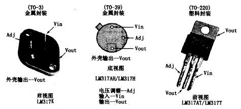 LM317的外形及引腳排列圖 LM317的外形及引腳排列圖