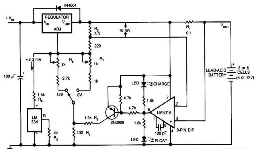 12V鉛酸電瓶充電器的電路 12V鉛酸電瓶充電器的電路